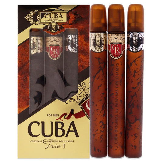 Cuba Trio Best 1 Gift Set gold edt bottle front view for daily refined style