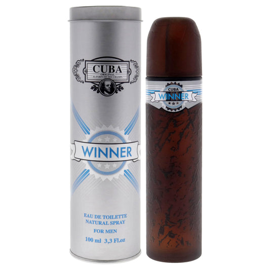 Cuba Winner Eau de Toilette bottle front view for men, versatile daily fragrance.