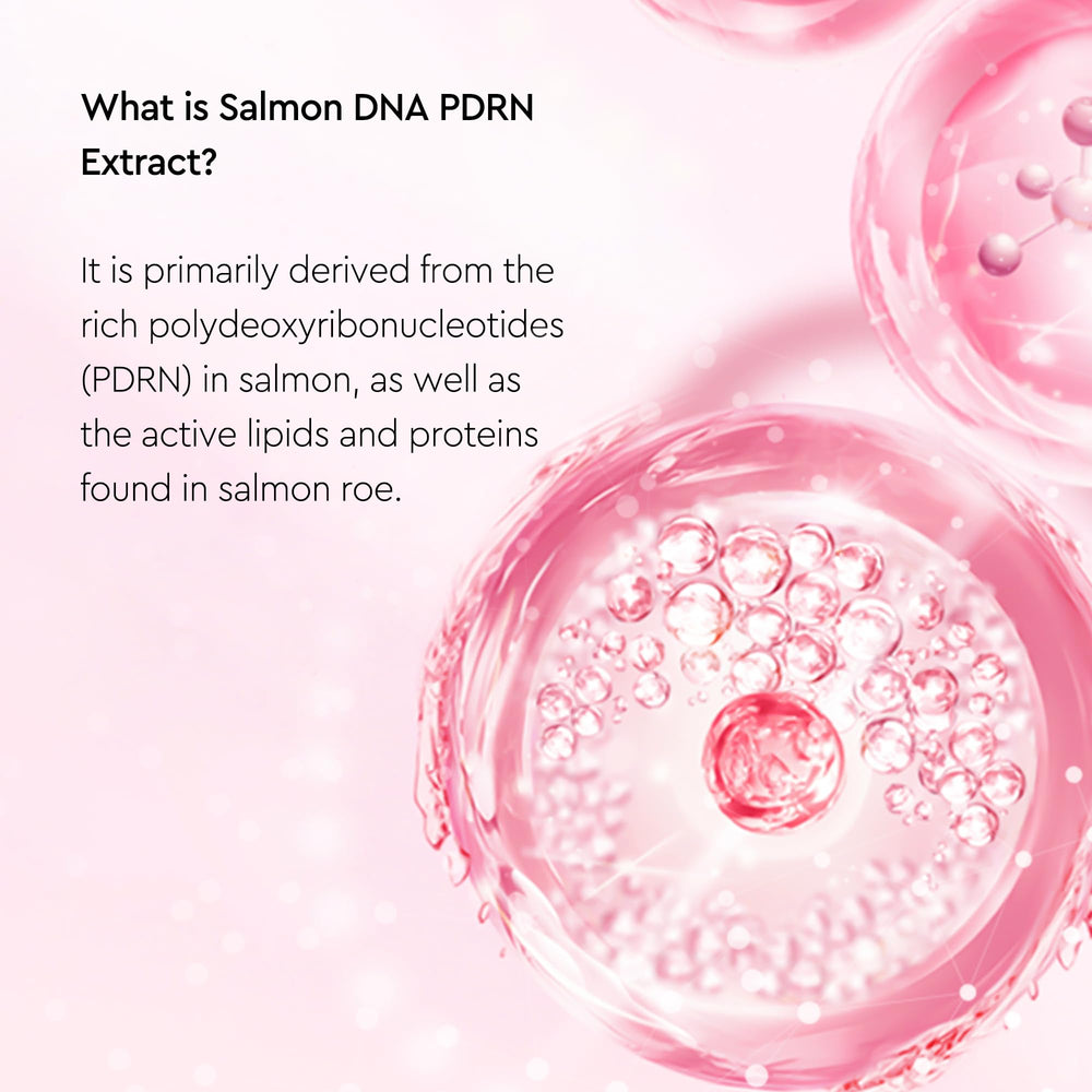CubeSecret Salmon DNA PDRN Eye Serum ingredients panel with DNA PDRN and Vitamin C for brightening