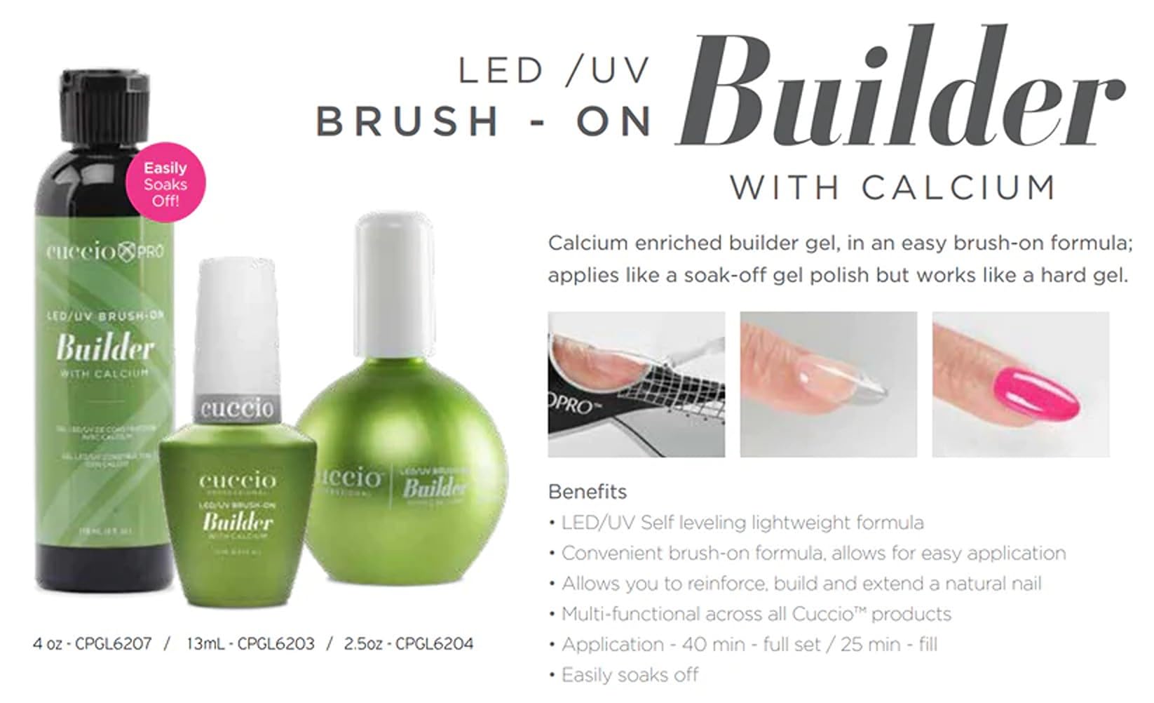 Cuccio Pro LED-UV builder gel on natural nails for overlays