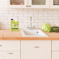 Cucina kitchen hand wash dispenser shown with coriander-olive fragrance.