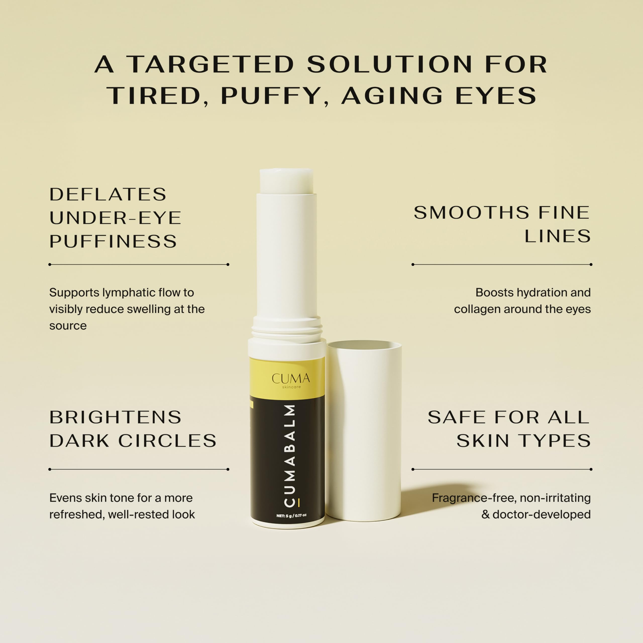 CumaBalm turmeric close-up showing brightening potential under-eye