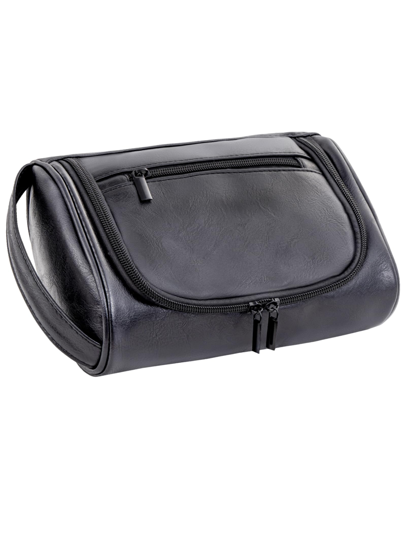Cumbanho Mens Slim Toiletry Bag front view shows compact travel-ready design.