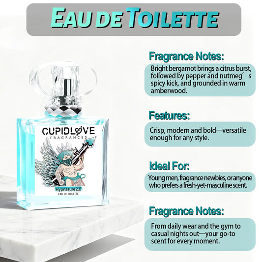 CUPIDLOVE bottle label close-up highlights bergamot and amberwood.
