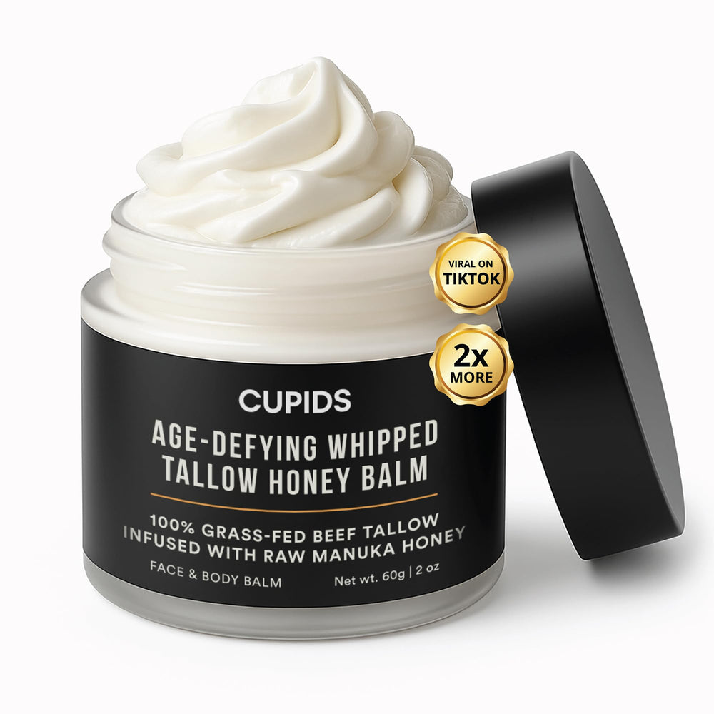 Cupids Tallow and Honey Balm in a jar for daily facial hydration