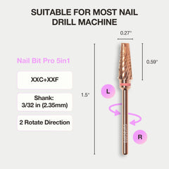 Curacoro 5.4mm tapered bit refines nail surfaces with precision
