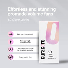 Curacoro 5D Clover lashes extensions application-ready pack aids fast lash workflow