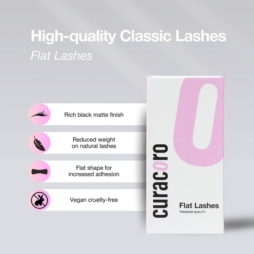 Curacoro Eclipse flat eyelashes fullness detail for a radiant, salon-ready look.