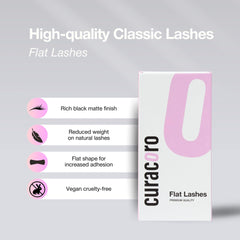 Curacoro Eclipse flat eyelashes fullness detail for a radiant, salon-ready look.