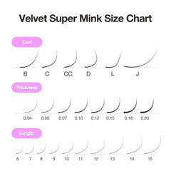 Curacoro lashes in 8–15mm range for varied looks.