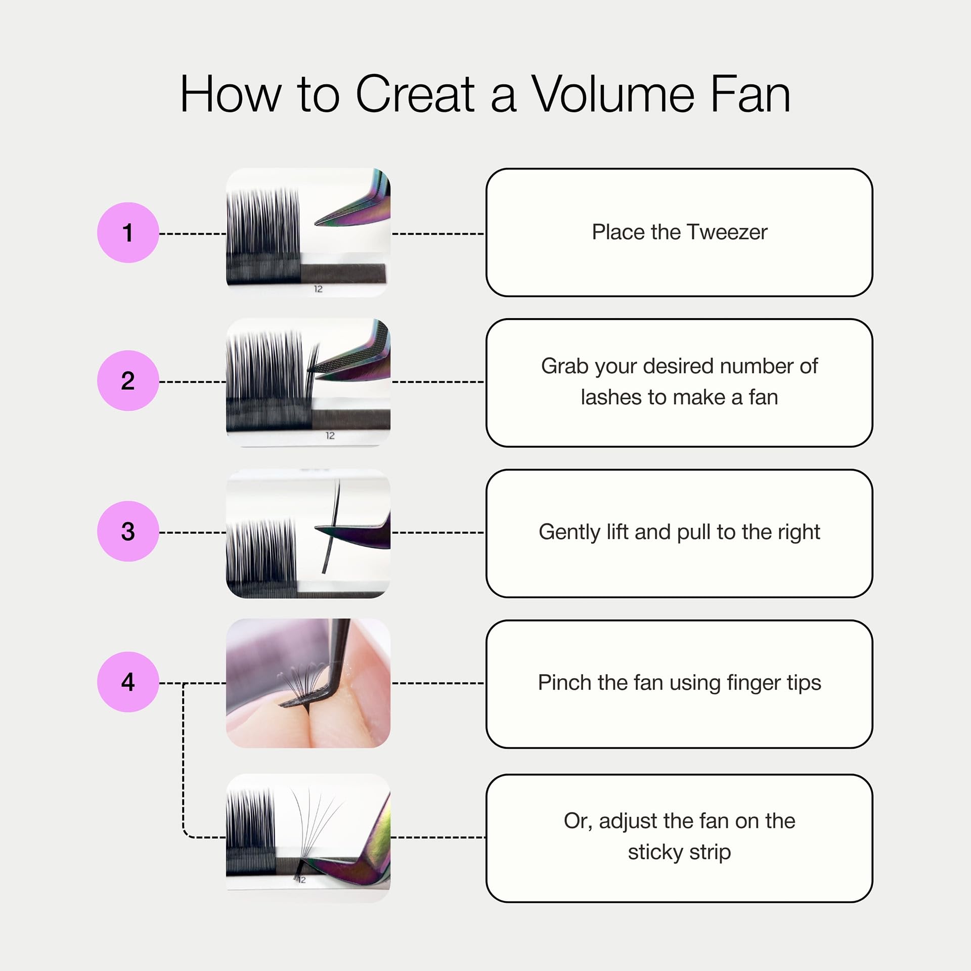 Curacoro personal lash artist tray for easy DIY fan creation.