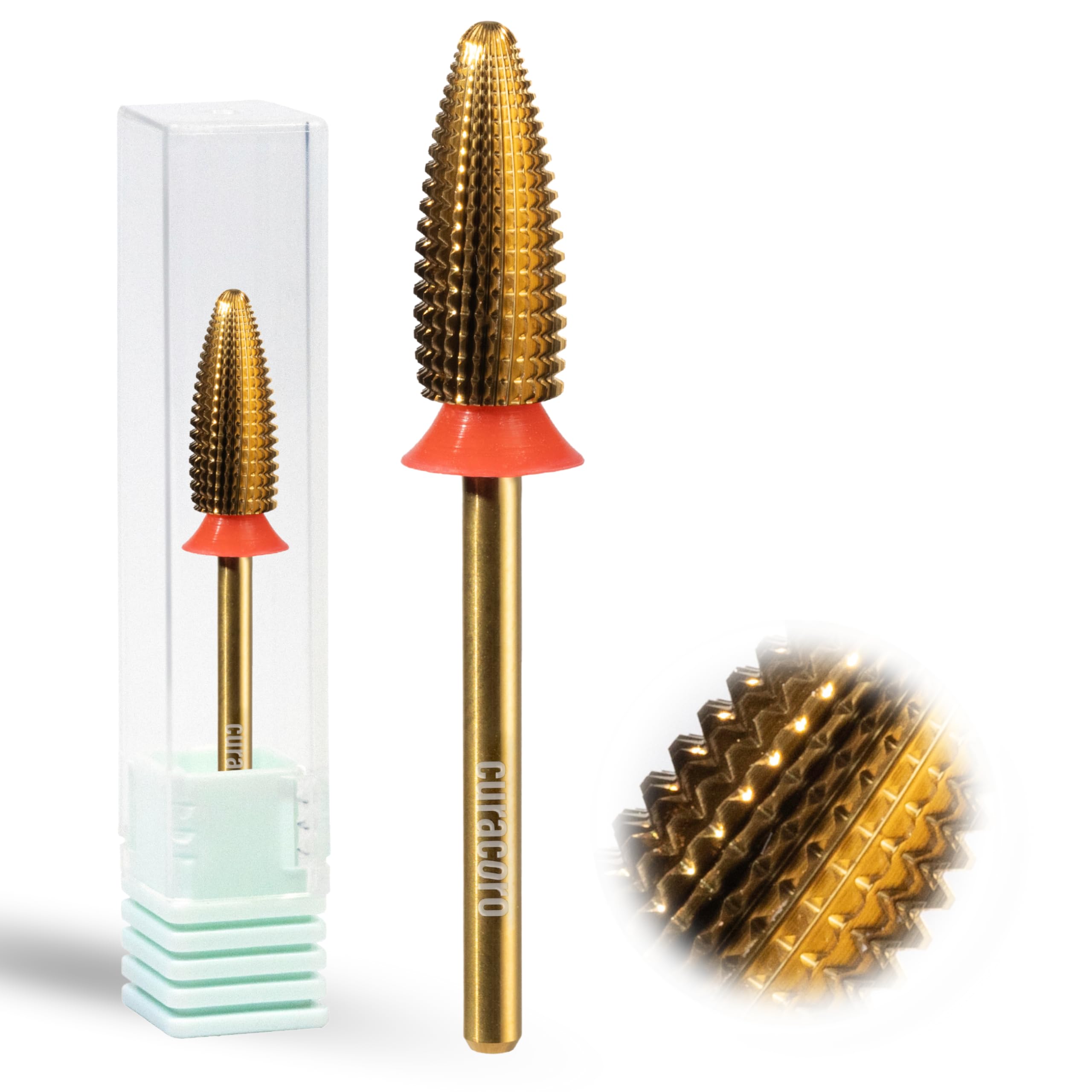 Curacoro Typhoon gel polish removal bit offers gentle, precise results.
