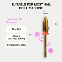 Curacoro Typhoon bit provides precise control for delicate tasks.