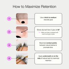 Curacoro YY Eyelashes Easy Strip Removal saves prep time for artists.
