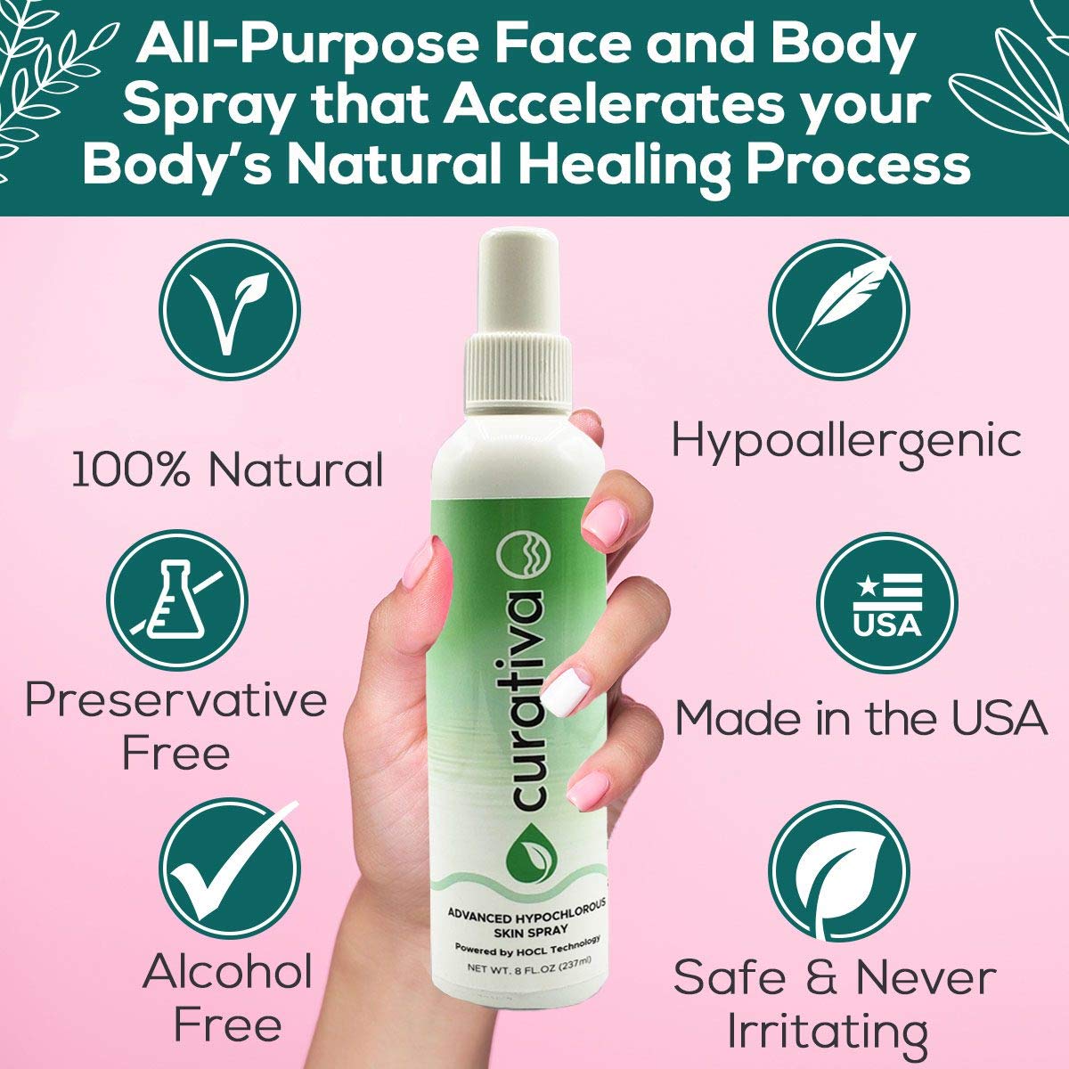 Curativa Bay organic ingredients label highlights natural formula