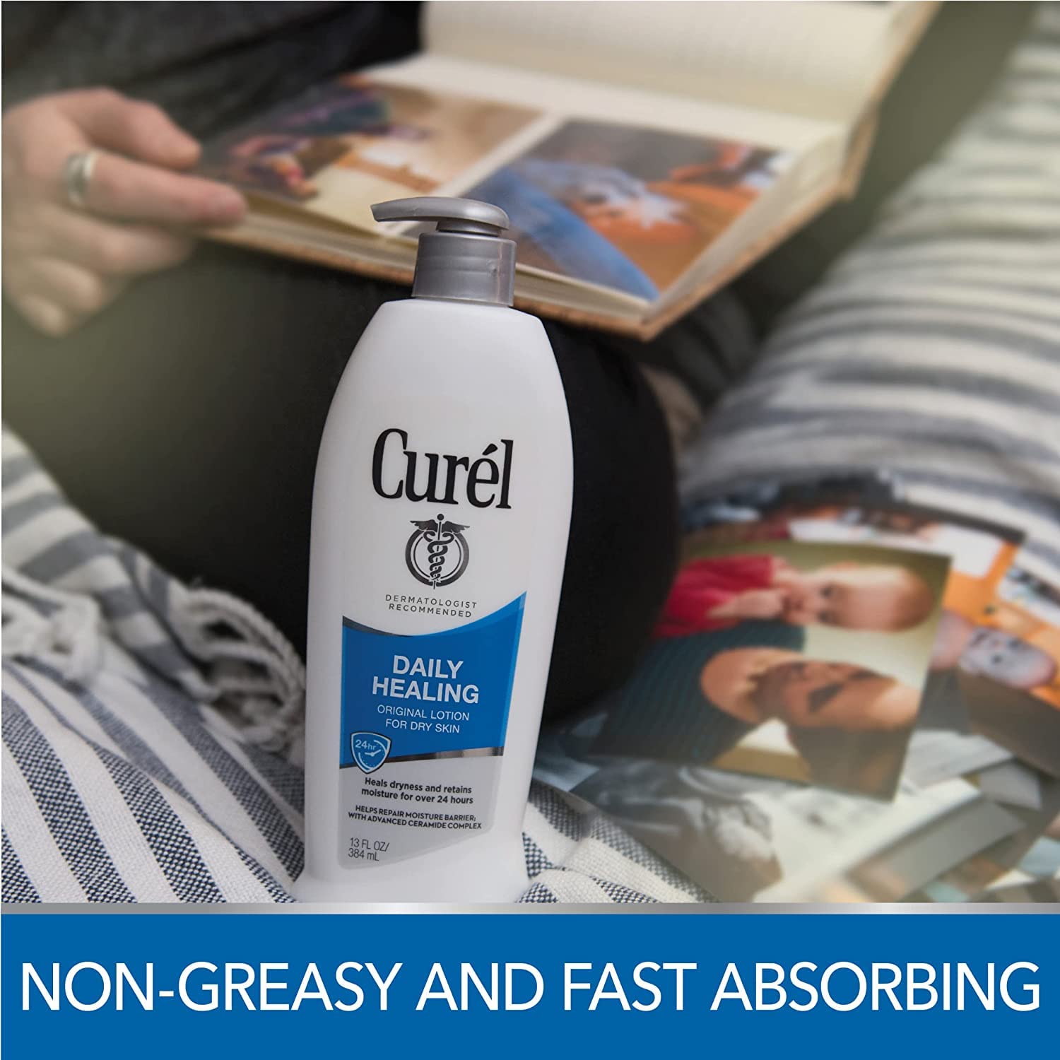 Curel Daily Healing Original Lotion dermatologist recommended for non-greasy moisturization