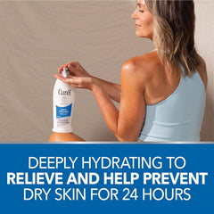 Dermatologist-recommended badge on Curél packaging.
