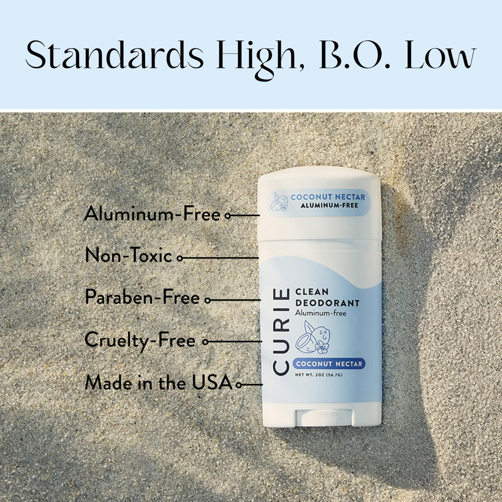 Curie 3-pack natural deodorant for clean daily aluminum-free freshness.