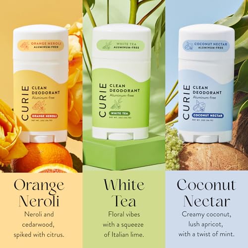 Curie White Tea deodorant stick delivering a refreshing aroma and gentle protection.