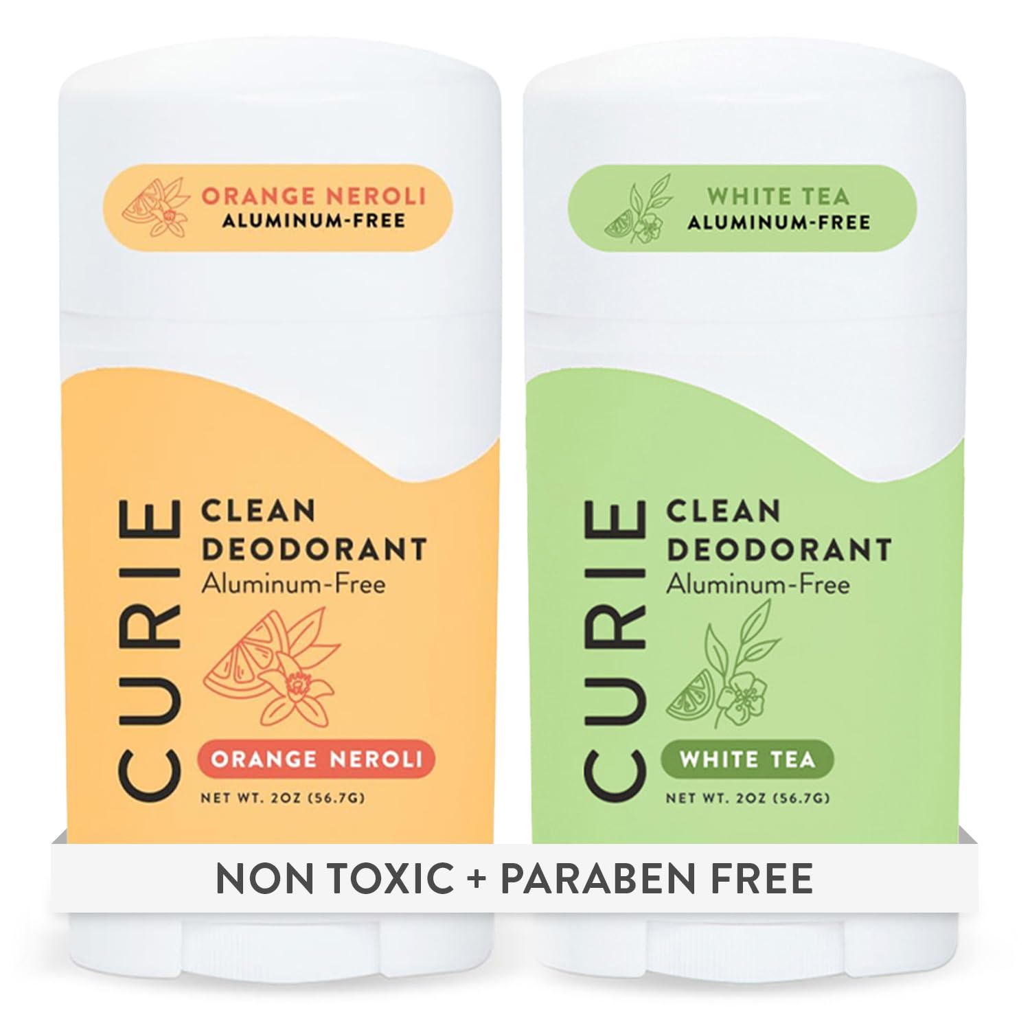 Curie Orange Neroli White Tea deodorant stick with smooth glide and all-day freshness.