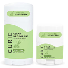 Curie White Tea travel-size deodorant duo for on-the-go freshness