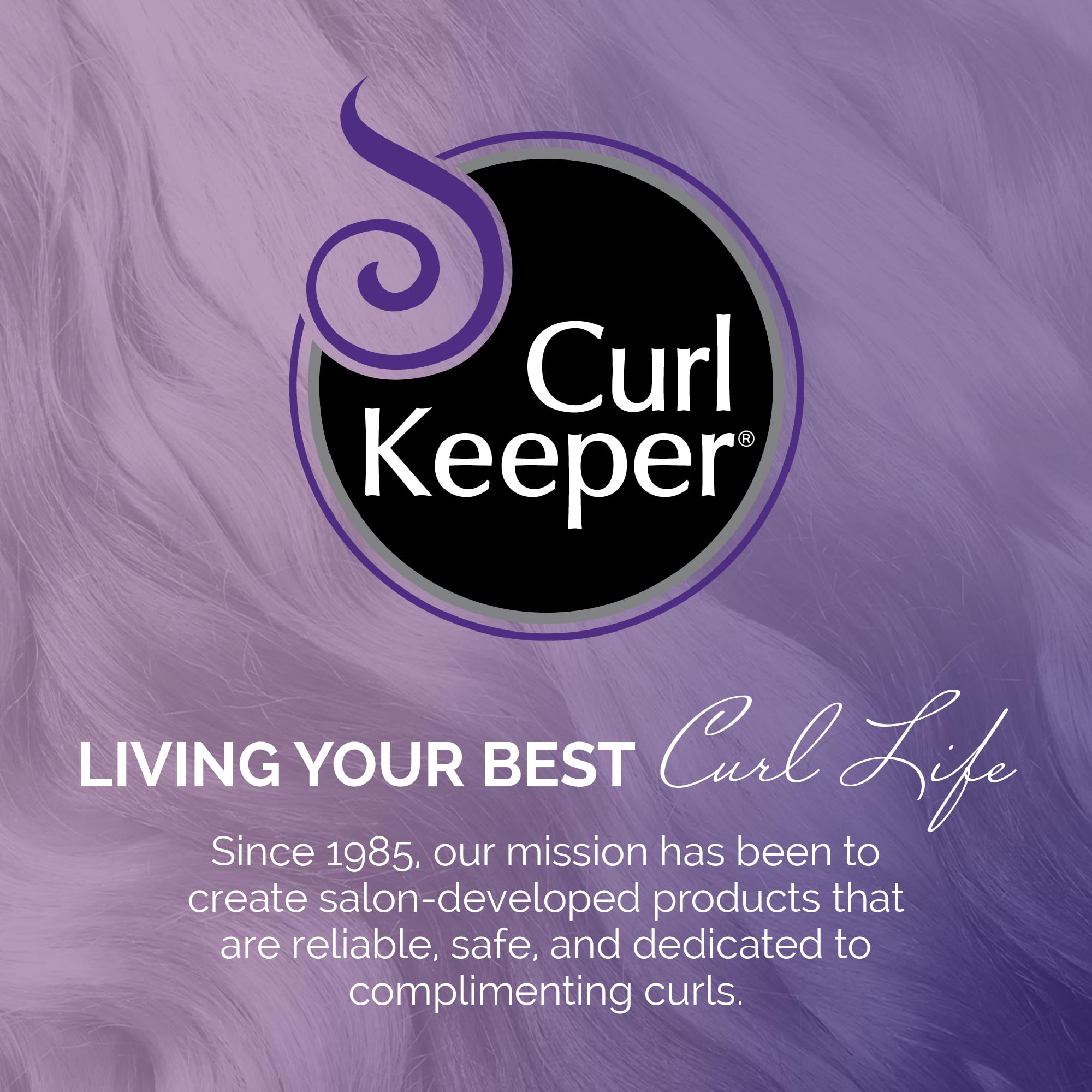Label on Curl Keeper Deep Conditioner bottle communicates brand heritage and safe formula.