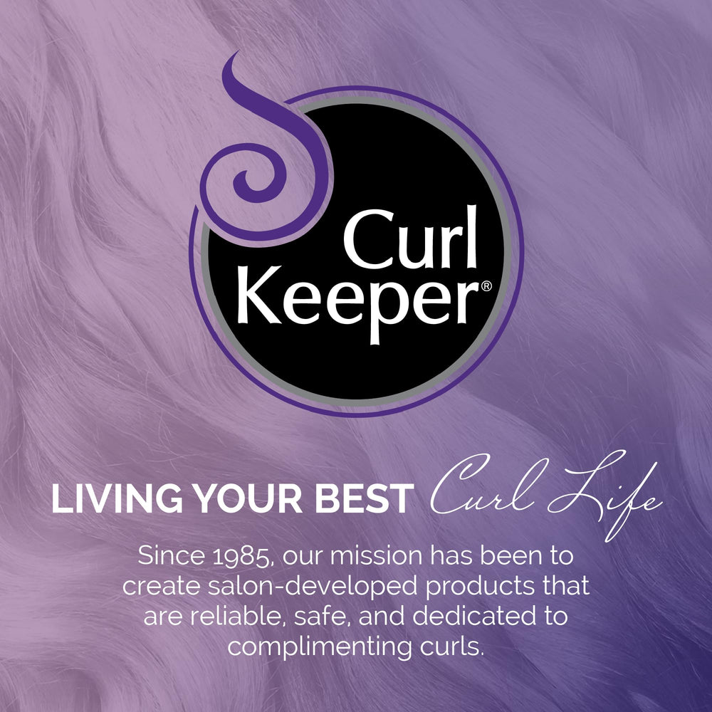 Label on Curl Keeper Deep Conditioner bottle communicates brand heritage and safe formula.