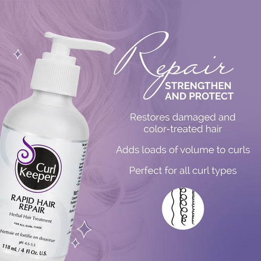 Curl Keeper Deep Conditioner packaging box highlights pH-balanced, silicone-free curl care.