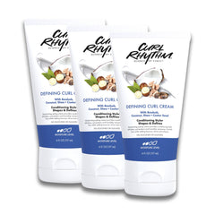 Curl Rhythm Defining Cream bottle front showing premium packaging and frizz-control promise.