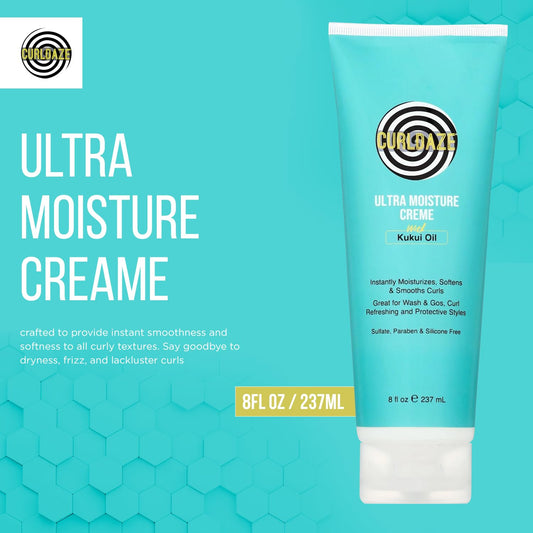 Close-up texture of Curldaze Ultra Moisture Creme for soft curls.