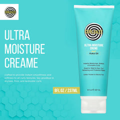Close-up texture of Curldaze Ultra Moisture Creme for soft curls.