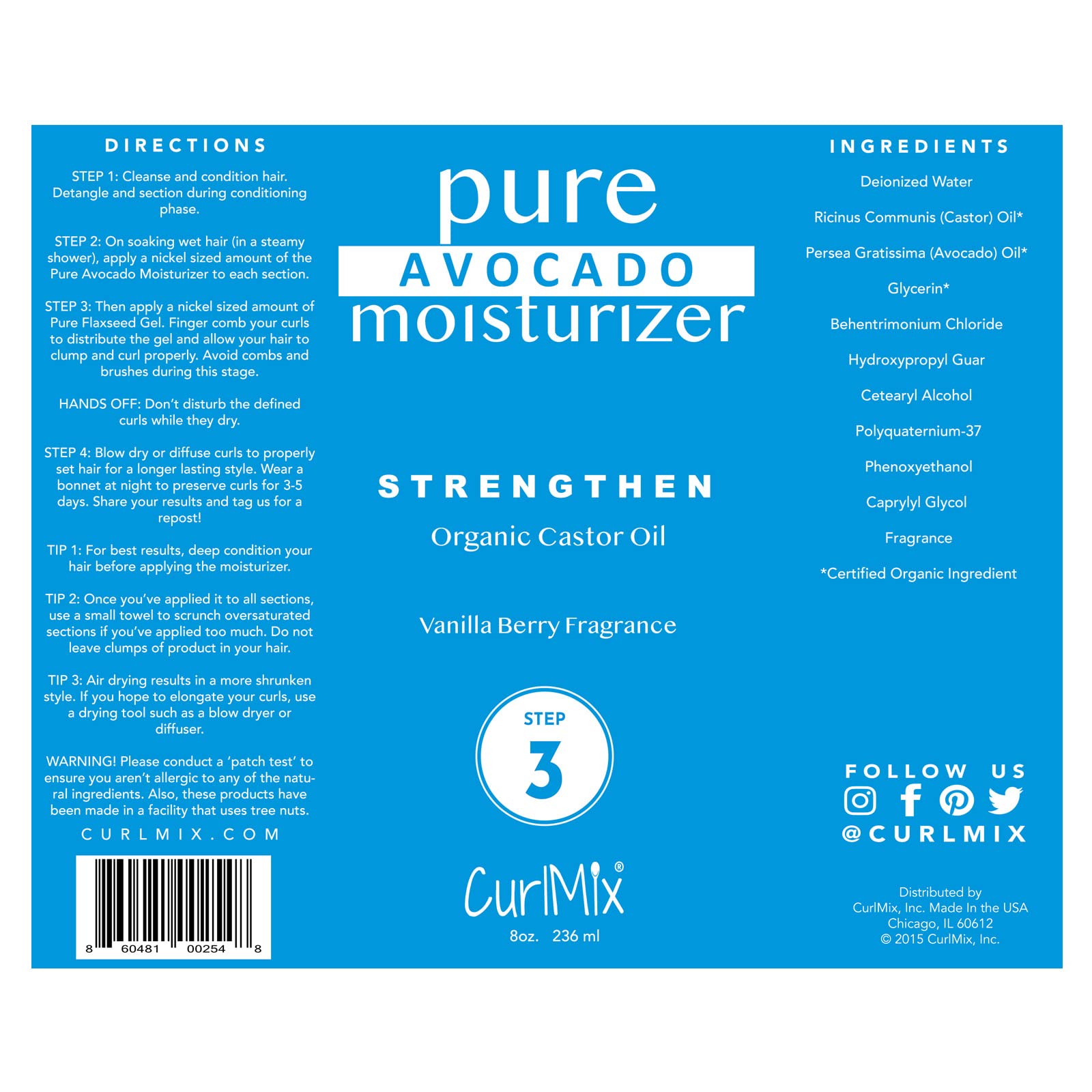 Closeup of CurlMix avocado oil ingredients showing nourishing formula.