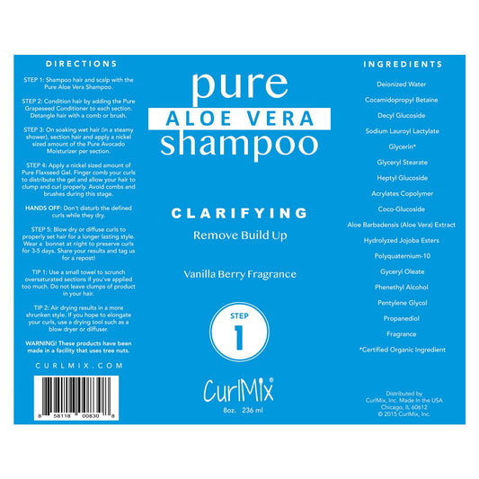 CurlMix shampoo bottle lathers to clarify while moisturizing curls
