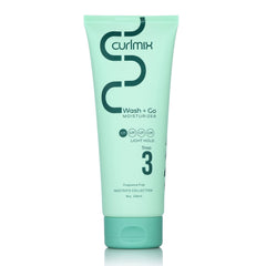CurlMix Wash + Go Moisturizer packaging clearly labeled fragrance-free for sensitive scalps.