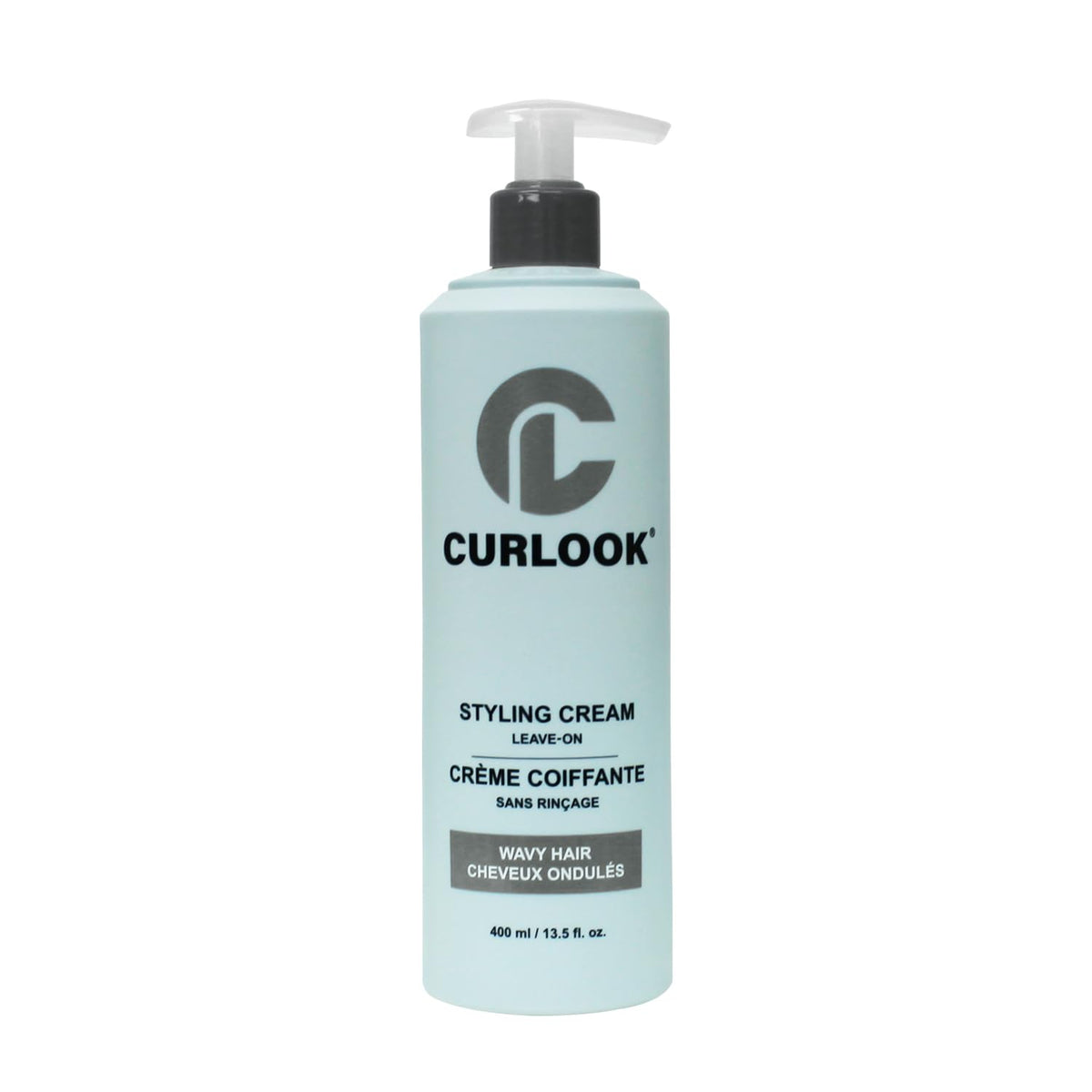 CURLOOK Wavy Hair Styling Cream bottle showing silicone-free care for soft, defined waves.