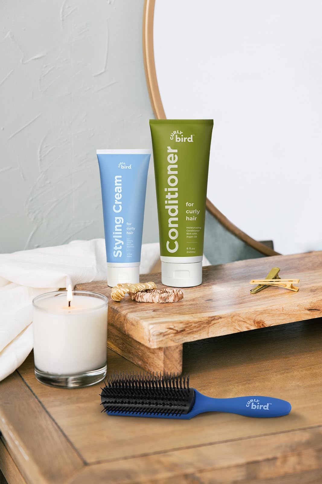 Diffuser-ready curls with Curly Bird styling cream