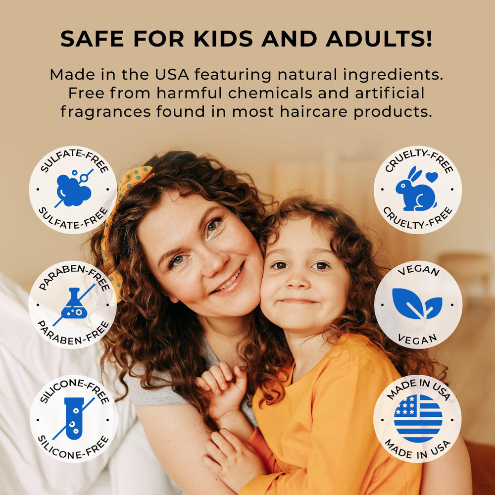 Fragrance-free Curly Bird formula safe for kids and adults