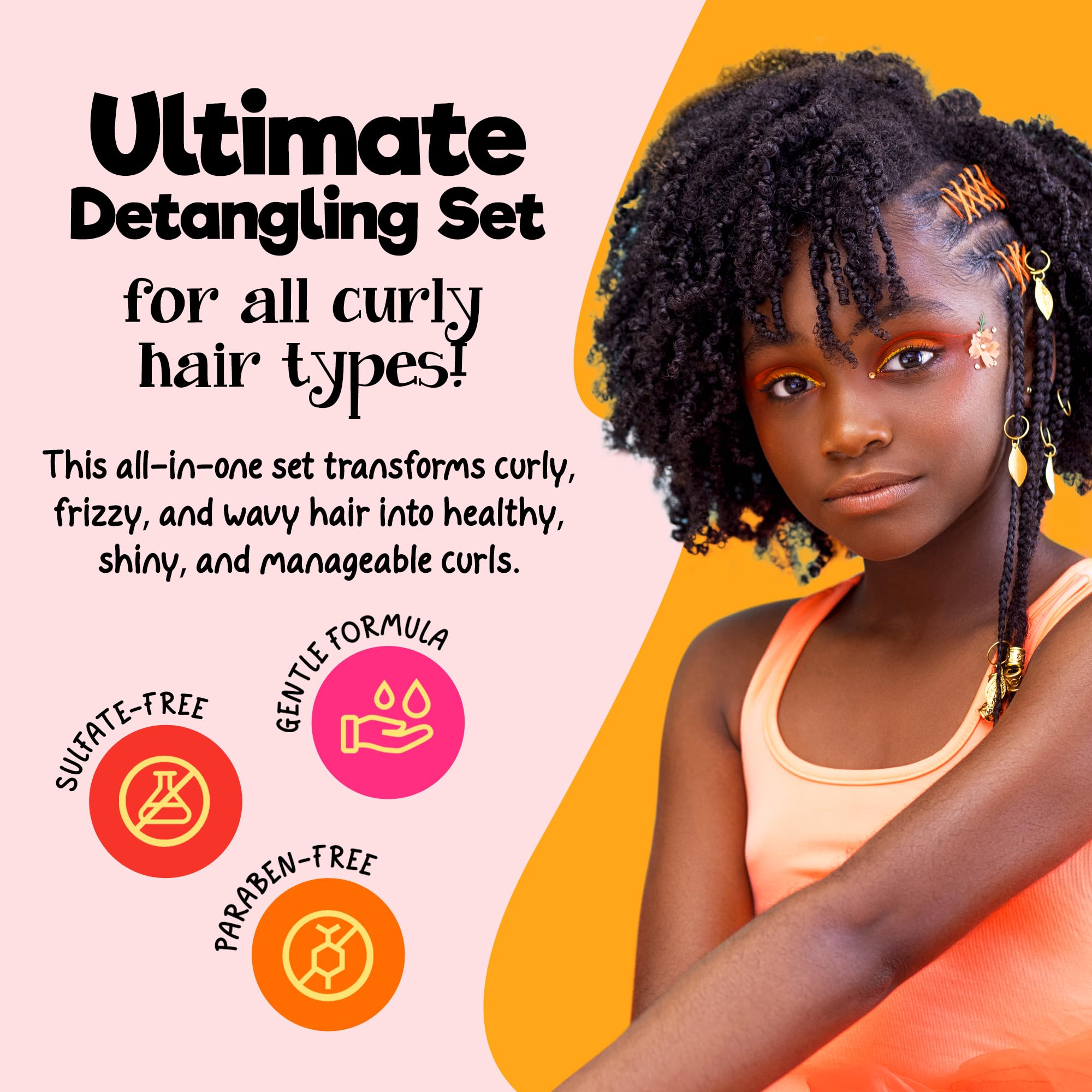 Curlykids detangle shampoo gently cleanses while improving manageability for curls