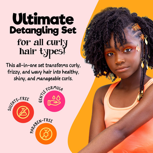 Curlykids detangle shampoo gently cleanses while improving manageability for curls