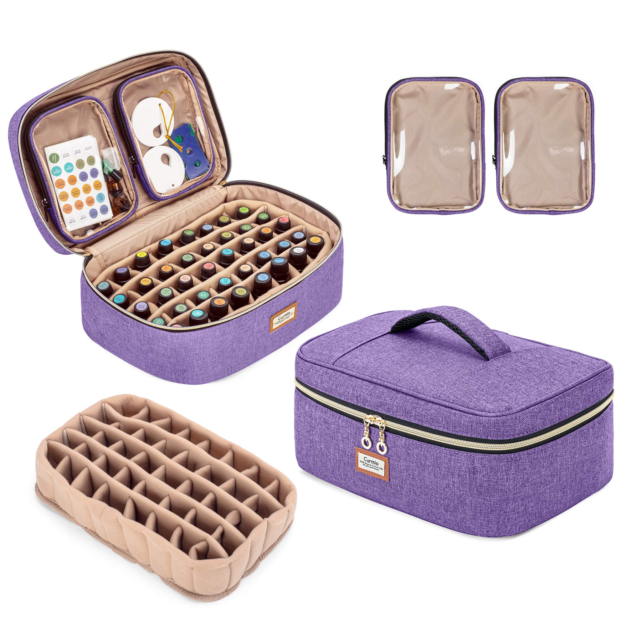 CURMIO case dimensions 12.9 by 8.5 by 4.9 inches for compact travel use.