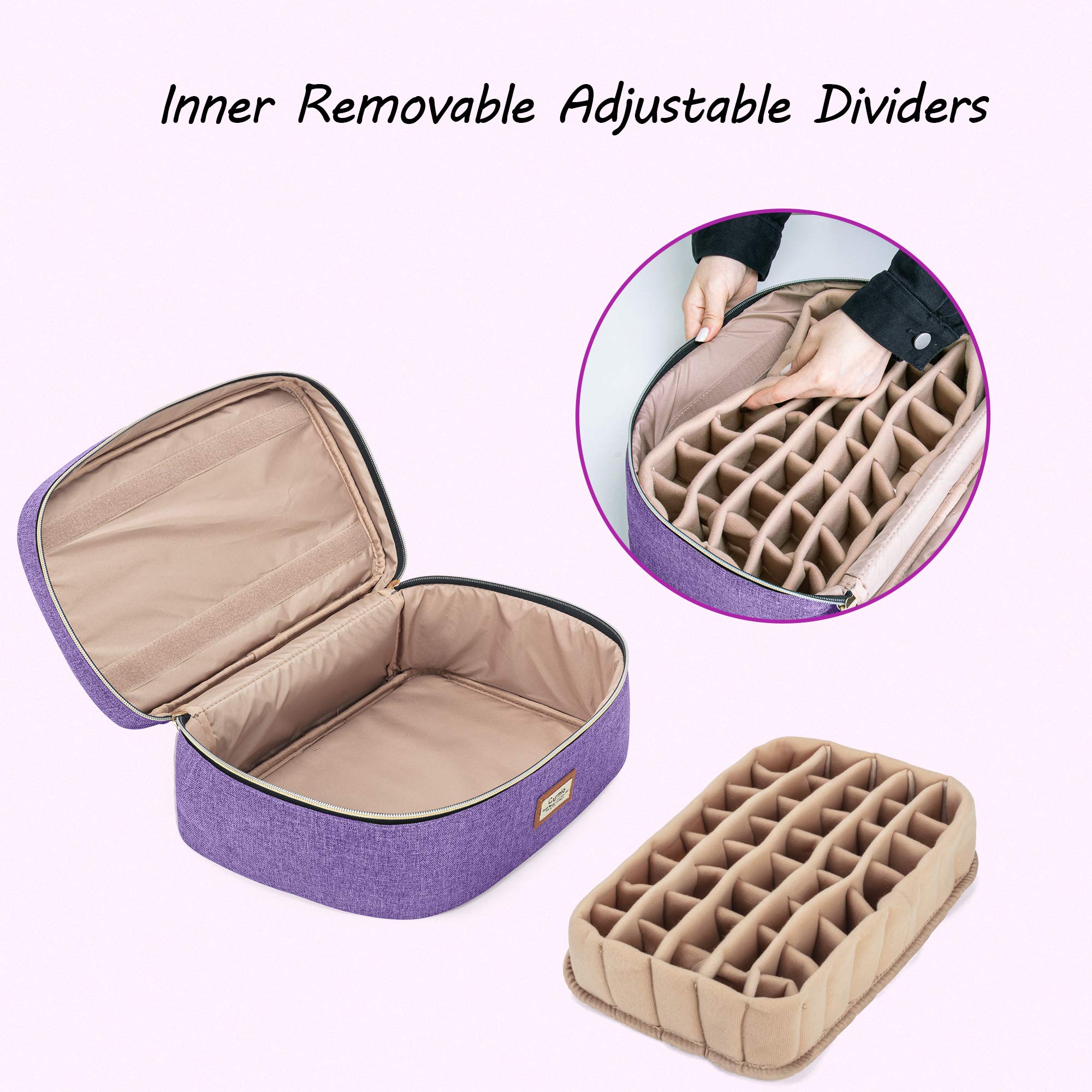 CURMIO essential oil storage case with two detachable visible pouches for accessories.