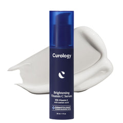 Curology Brightening Vitamin C Serum bottle close-up with milky texture for radiant skin