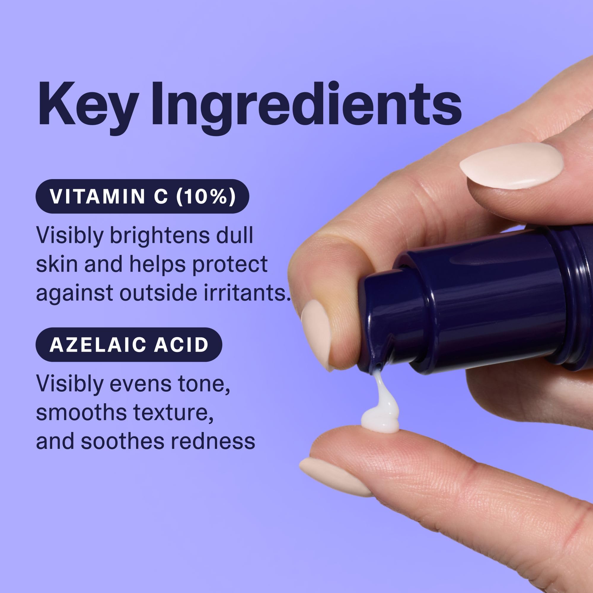 Curology Brightening Serum azelaic acid ingredients highlighted for texture and calm