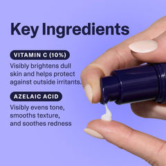 Curology Brightening Serum azelaic acid ingredients highlighted for texture and calm