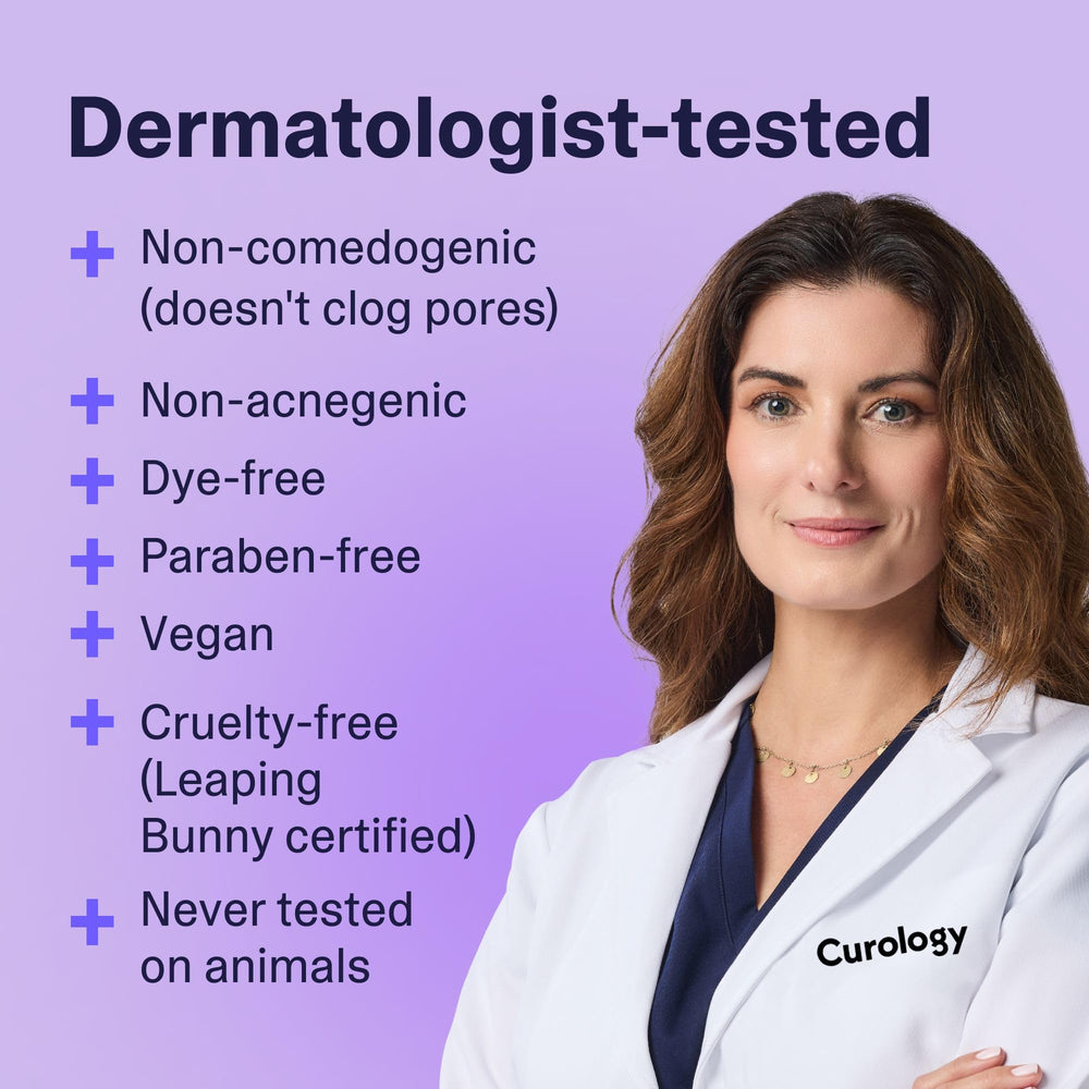 Curology fragrance-free formula ideal for sensitive or stressed skin.