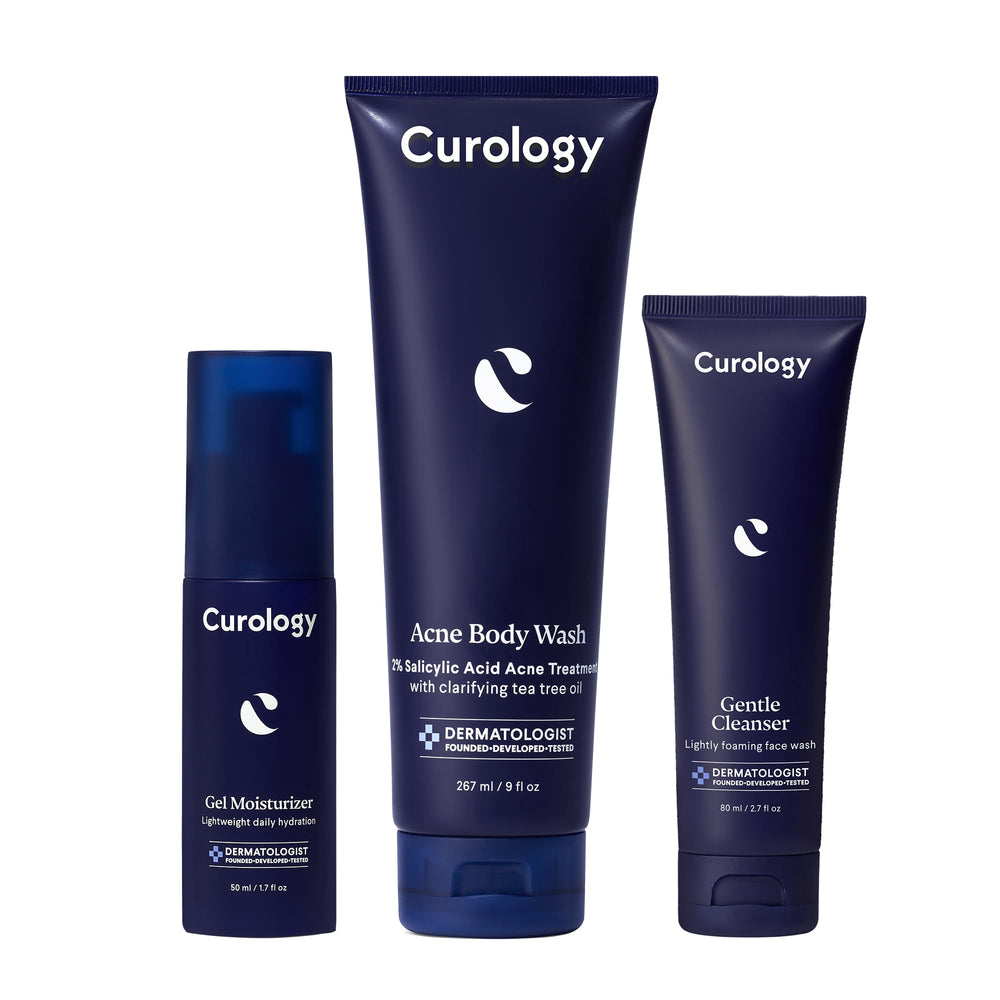 Curology Everyday Skincare Bundle packshot showing a complete daily routine for cleansing and hydration.