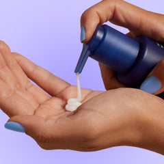 Curology Gentle Facial Cleanser foaming action showing light lather for cleansing