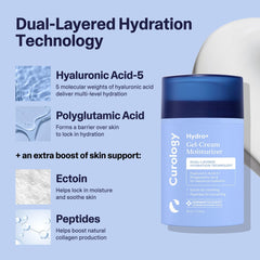 Curology Hydro+ Gel Cream Moisturizer applied on cheek for hydration