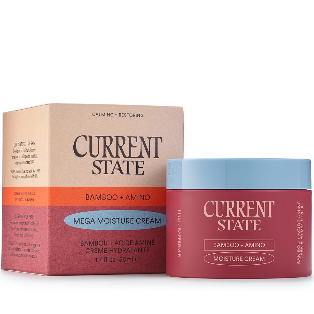 CURRENT STATE Bamboo Amino Mega Moisturizer jar closeup demonstrates rich texture for dry skin hydration
