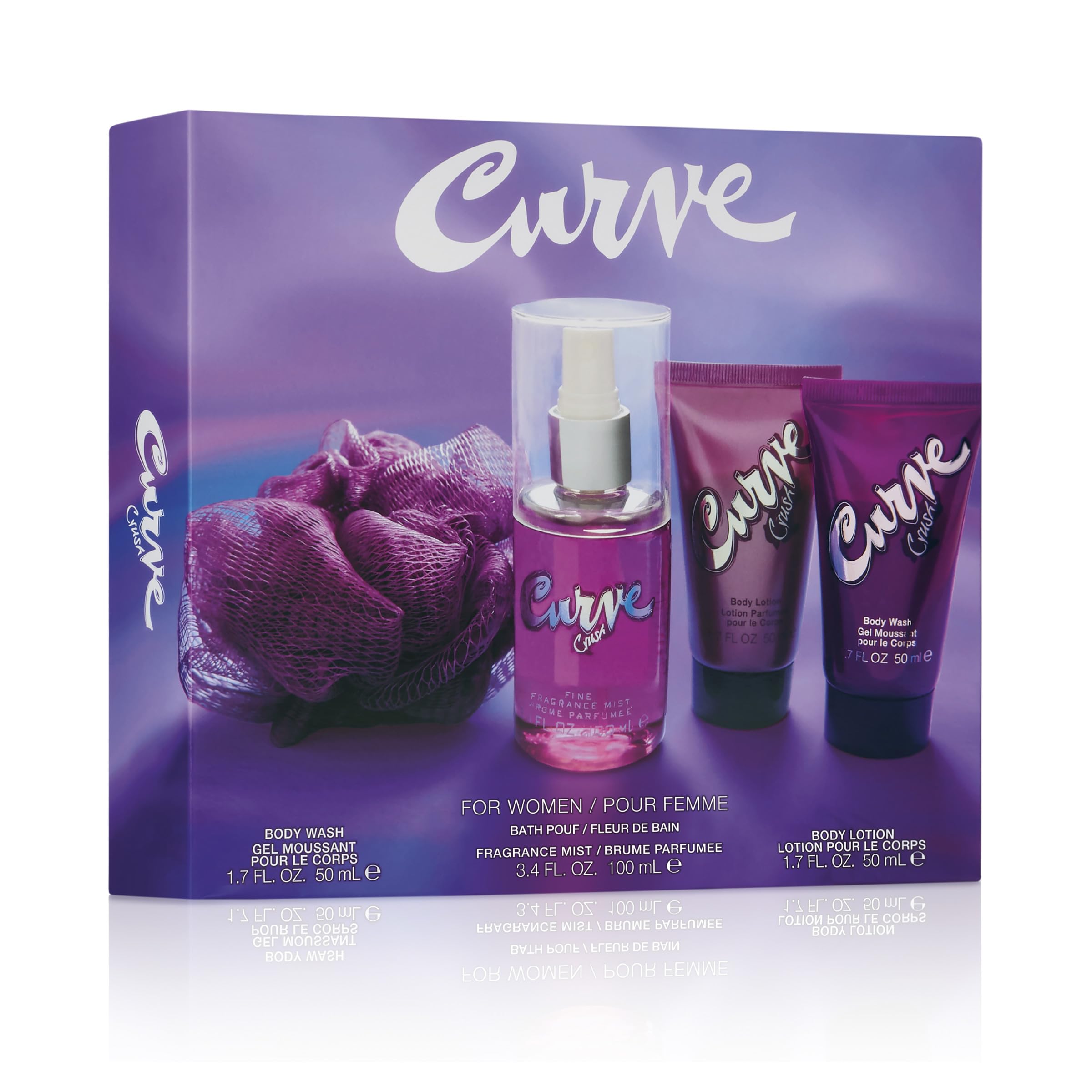 Curve Crush body wash and steamer captures creamy lather and refreshing rinse.